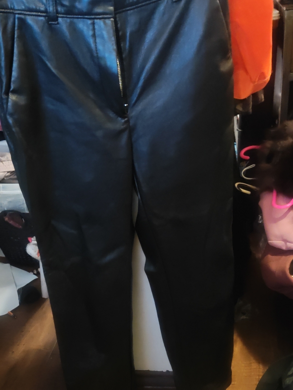 Babaton Women's Black Faux Leather Trousers
